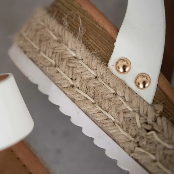 On the Doorstep Espadrille Platform Sandals in White - Picture 8 of 9